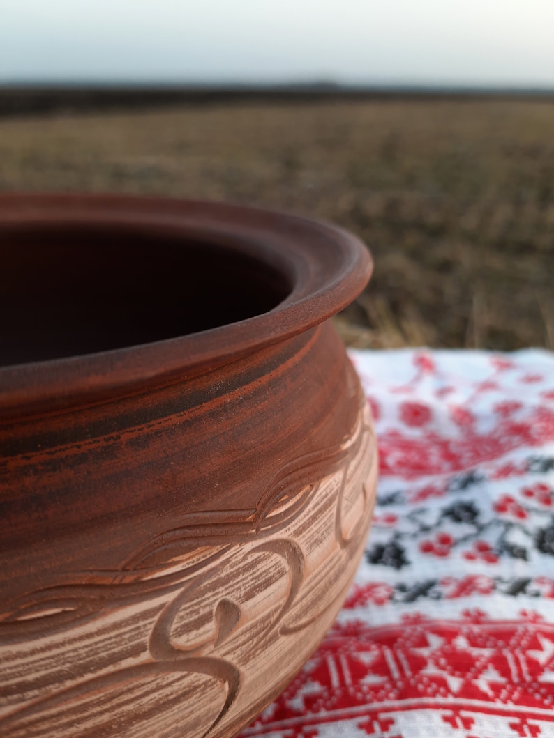 Handmade Clay Baking Pot With Lid Pottery Dutch Oven Clay Pot Etsy