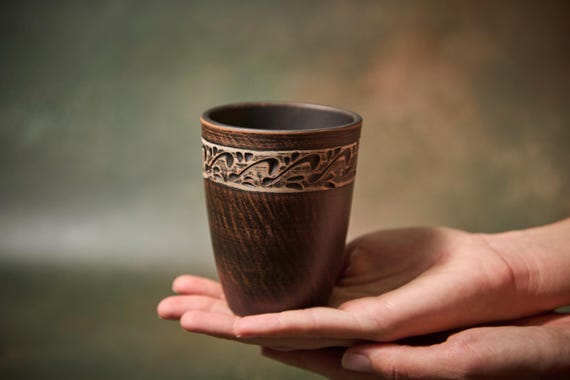 Handcrafted Ceramic Drinking Glass – 300ml Rustic Clay Cup