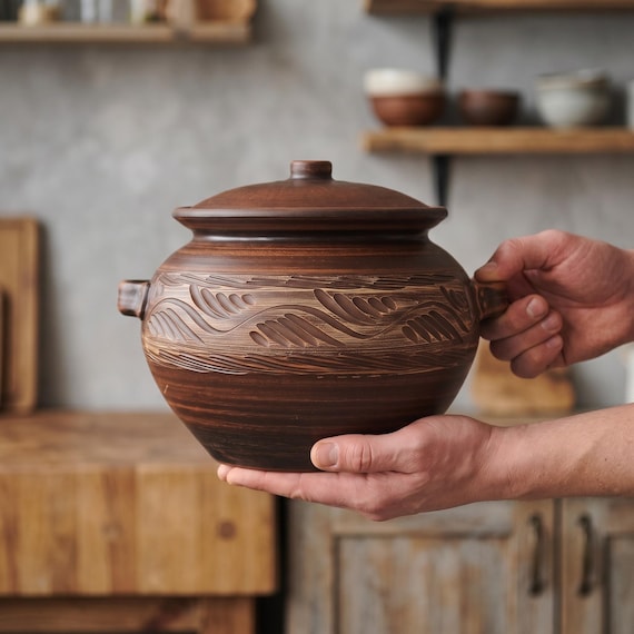 Big Pot Handgemachte Keramik-Auflaufform Kochtopf Ton-Kochpfanne Bio-Keramik Dutch Oven Auflauf Herd Geschirr Geschirr Utensilien