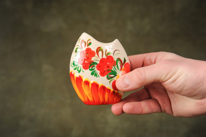 Small Ceramic Vase Hand Painted White Clay Table Bowl Handcrafted Home Decor Unique gift zdjęcie 10