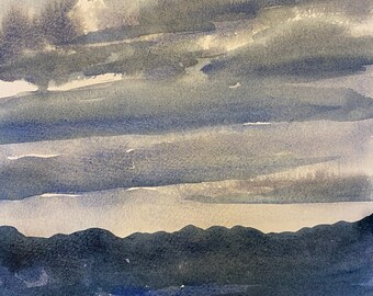 Rocky Mountains, Unframed watercolor painting, original artwork