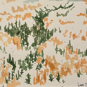 Utah mountains, unframed watercolor painting, original artwork