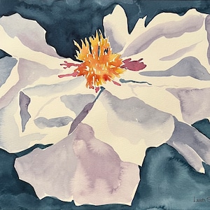 Pivoine, aquarelle, oeuvre d&#39;art originale