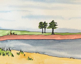 Nova Scotia, unframed watercolor painting, original artwork