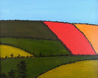 Fields of Prince Edward Island, framed oil painting, original artwork