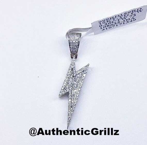 Custom Lightning Bolt Diamond Pendant In 10kt Gold Image 0