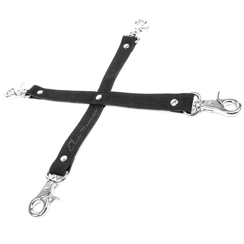 4way Cross Strap Connectors for Hands and Ankles, Faux Leather BDSM