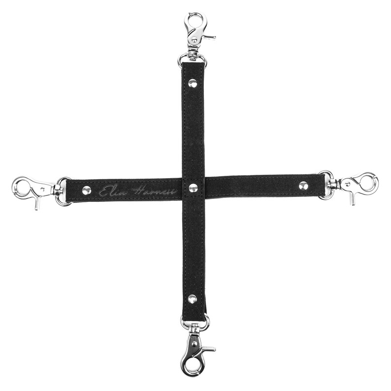 4way Cross Strap Connectors for Hands and Ankles, Faux Leather BDSM
