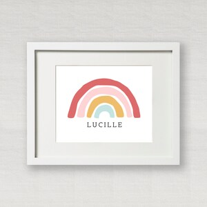 Rainbow Art Print - Personalized Rainbow Wall Art - Rainbow Birthday Party -  Editable Digital Download