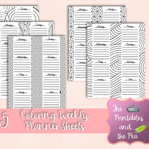 Coloring Weekly Planner Sheets
