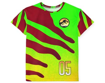 Island Camo kinderjersey met dinosaurusstrepen | Sportshirt