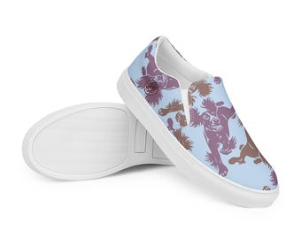 Bouncing Boykin Spaniel ladies slip-on canvas shoes