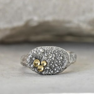 Rustic Organic Silver Signet Statement Ring