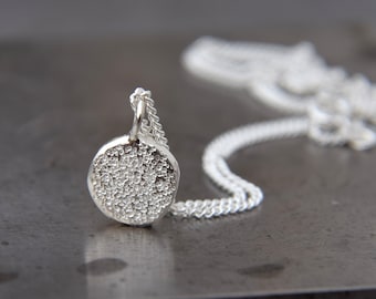 Sterling Silver Pebble Pendant, Everyday Necklace