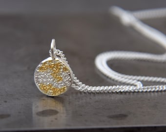 Handmade Textured Sterling Silver Pebble Pendant, Everyday Necklace