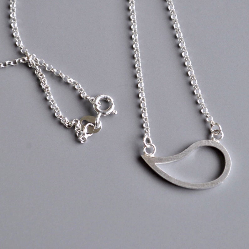 Sterling silver paisley pendant necklace, jewellery gift image 2