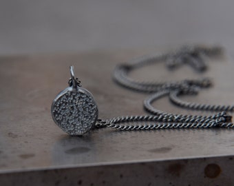 Oxidised Sterling Silver Pebble Pendant, Everyday Necklace