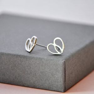 Silver Heart Stud Earrings, Silver Celtic Heart, Paisley Heart, Small Stud Earrings, Scottish Design image 2