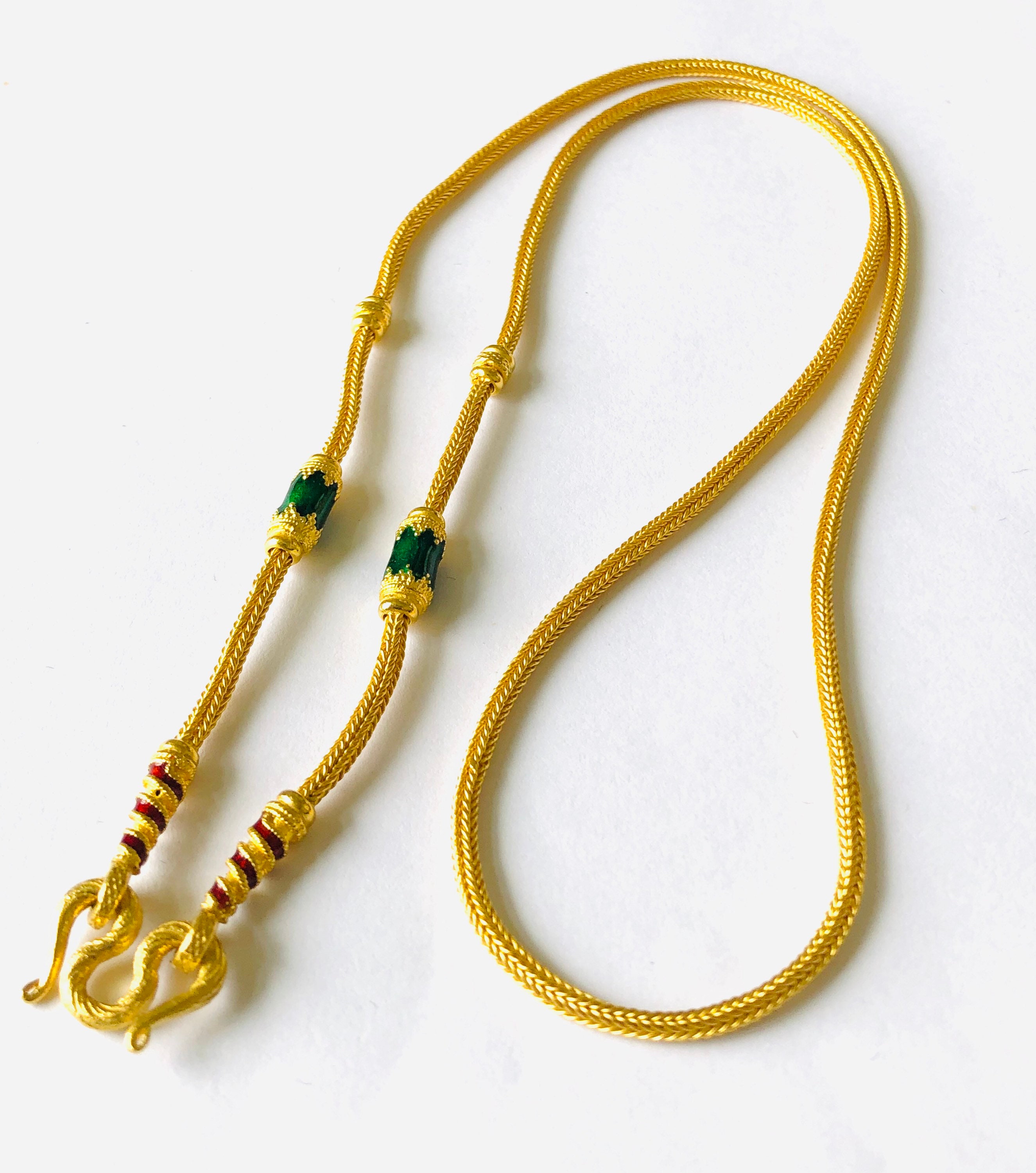 Vintage Thai Gold Enameled Necklace for 
