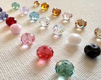 Swarovski Crystal Donut förmige Perle, 6 mm, 8 mm Crystal Rondelle Briolett Perle, Swarovski Kristall # 5040, Made in Austria, Lot 1 Stück oder 2 Stück