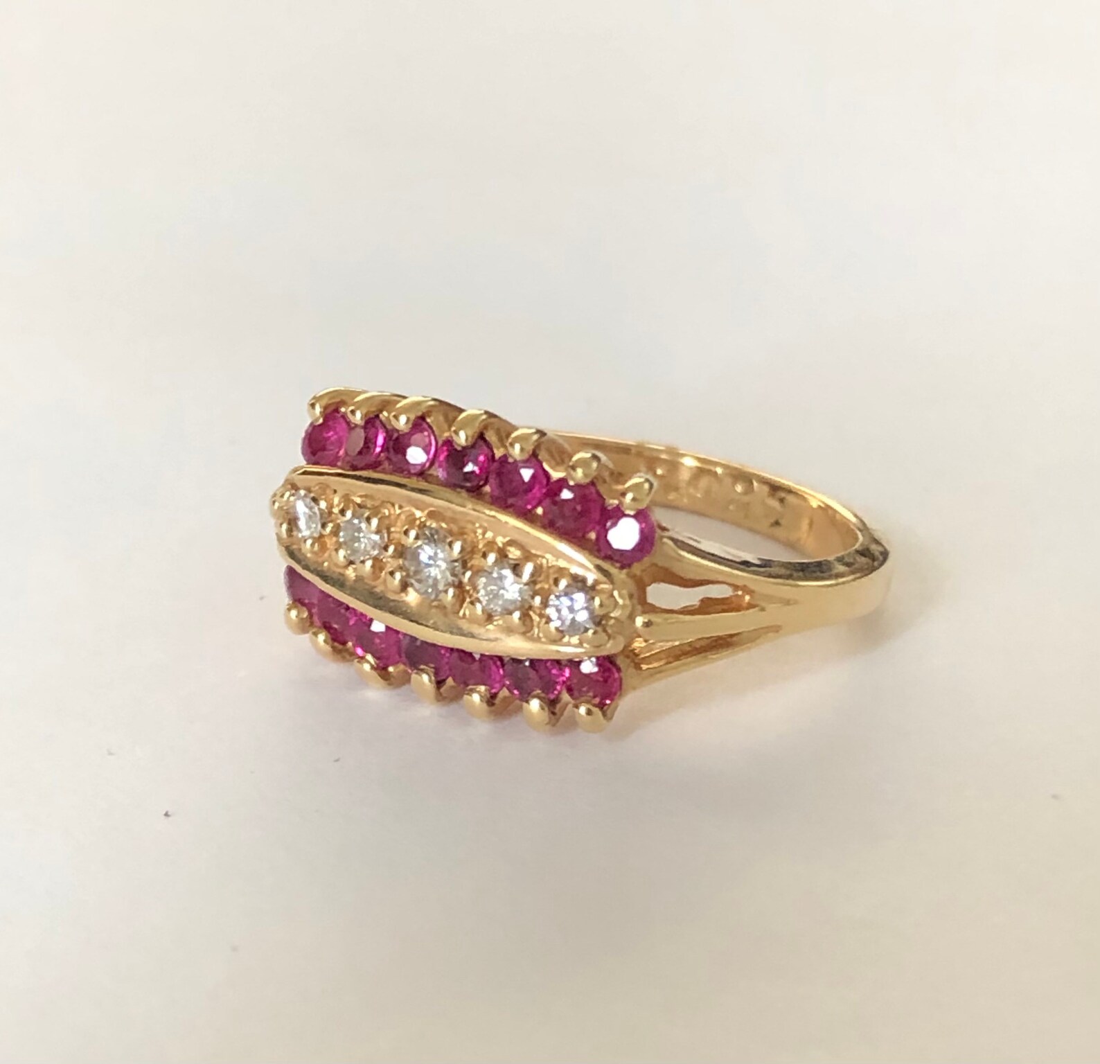 Vintage Gold Ruby Ring Solid 14K Yellow Gold Genuine Ruby and - Etsy