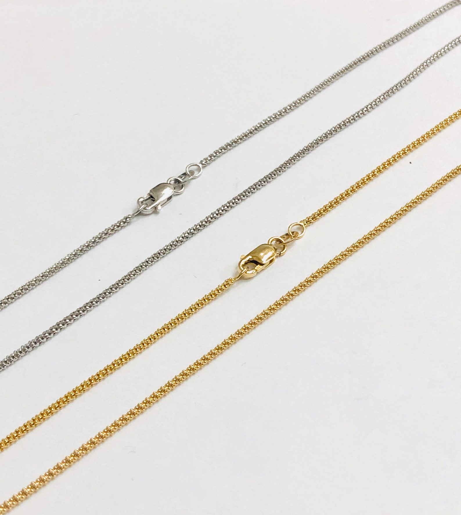 14KT Gold Necklace Yellow Gold Chain White Gold Chain Etsy