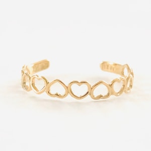 Solid 14KT Yellow Gold Toe Ring, Open Heart Toe Ring, Real Gold Toe Ring, Women’s Gold ring, Dainty Gold Ring, Very Thin & Light Weight Ring