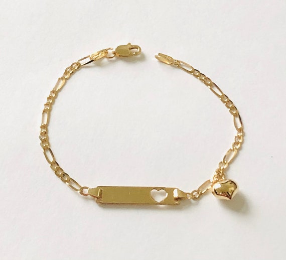 My First ID Bracelet For Children, Silver Cut Out Heart, 53 OFF