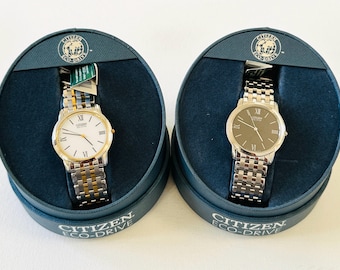 Citizen Stiletto Eco-Drive Watch, Solar Powered, Sapphire Crystal, Men’s Dress Wristwatch, Choose Black Dial or White Dial, NOS with Box