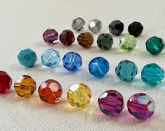 Swarovski Crystal 8mm Round Beads, Swarovski Crystal # 5000, Made in Austria, 8mm Round Crystal, 2pcs, 6pcs, 10pcs, 12pcs, 20pcs, 30pcs