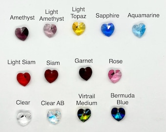 Swarovski Crystal Heart Pendant, 10mm Heart Pendant, Small Heart Charm, Heart Drop Pendant, Swarovski Crystal # 6228, Made in Austria