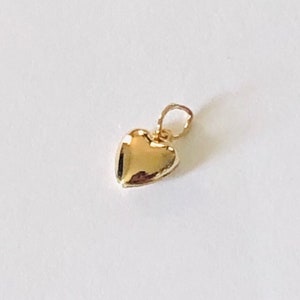 14KT Gold Mini Heart Charm | Yellow gold puffed heart charm | Real Gold Tiny Heart Charm for Women & Girls | available 6.5mm and 8mm