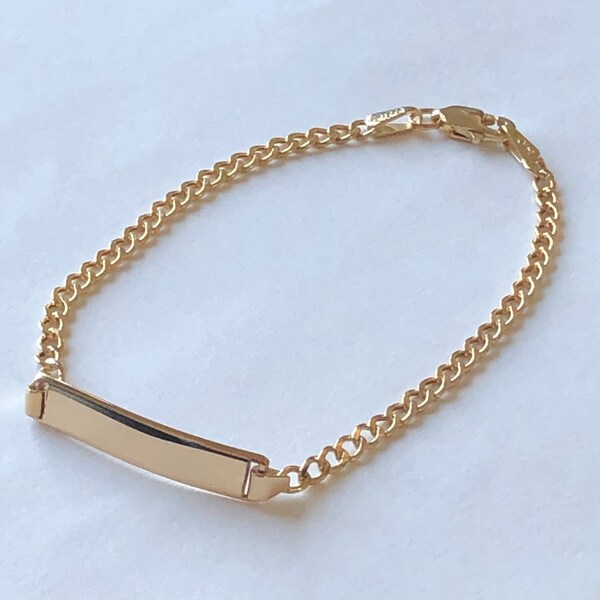 Gold Id Bracelet Etsy