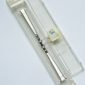 Vintage Speidel Ladies Watch Band for 1/2&quot; Lugs, Stainless Steel Fold Over Clasp with Expansion Links & Safety Chain, Straight Ends