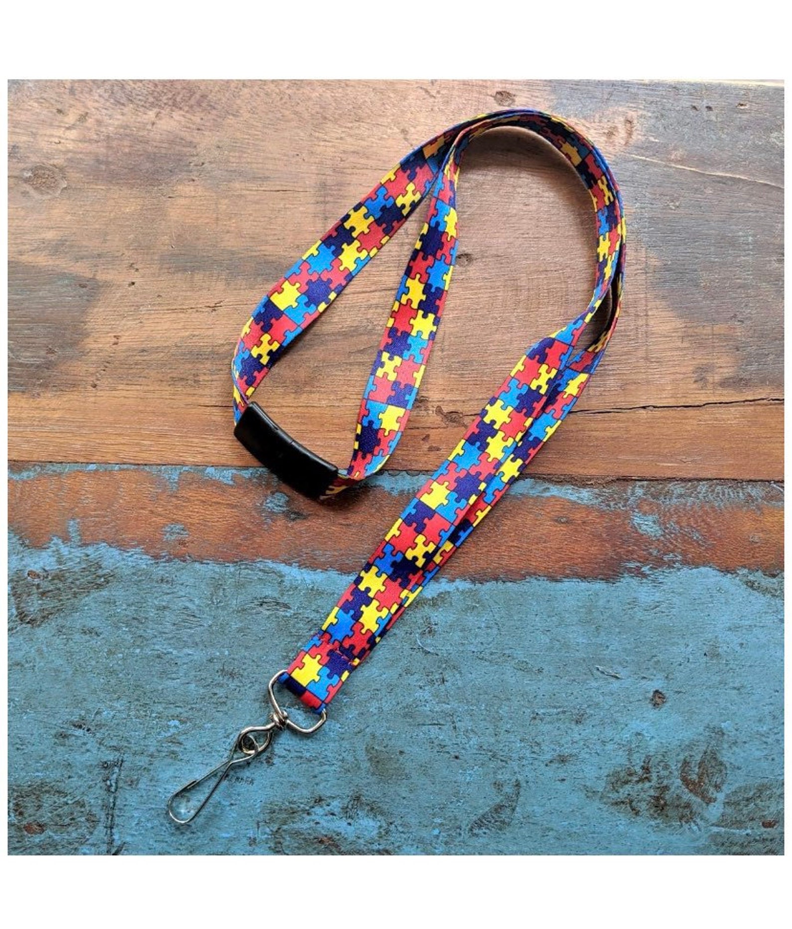 Autism Awareness Breakaway Lanyards Cute Puzzle Pieces Etsy