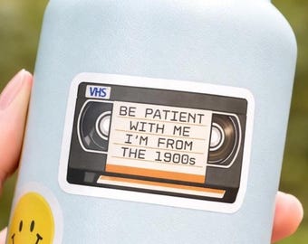 Old School VHS Decal 90s Nostalgia Water Bottle Sticker Laptop Accessory Vintage Inspired Vinyl Funny Throwback Gift For Vintage Lover