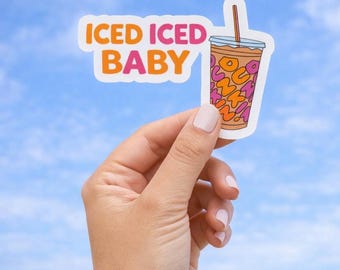 Dunkin Iced Coffee Sticker For Coffee Lovers Gift For Mom Vinyl Decal For Car Or Coffee Cup  Gift For Caffeine Addicted Dunkin Fans