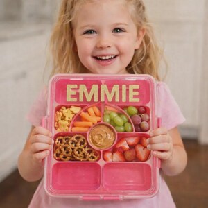 Personalized Snackle Box Removable Compartment Snack Container For Family Road Trips And Sports Activities Moms of Dance and Cheer