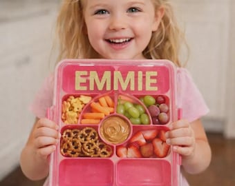 Personalized Snackle Box Removable Compartment Snack Container For Family Road Trips And Sports Activities Moms of Dance and Cheer