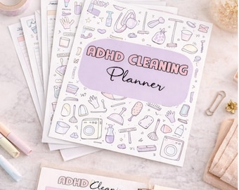 ADHD Cleaning Calendar Digital Busy Mom Editable Chore Chart Printable Home Organization Planner Adults Teens Daily Schedule PDF Download