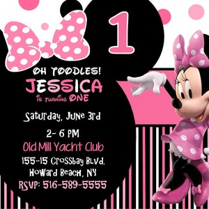 Invito Per Il Primo Compleanno Di Minnie Mouse Etsy