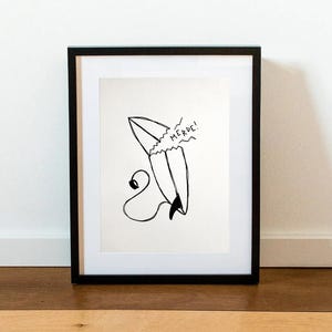 Merde ! | Guérir bientôt - Illustration faite main et unique | Sur du papier 300 g/m2
