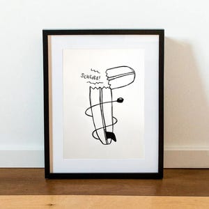 Scheiße ! | Guérir bientôt - Illustration faite main et unique | Sur du papier 300 g/m2