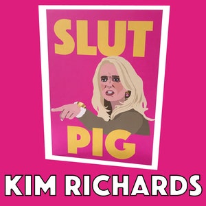 Tarjeta de felicitación para una noche de juegos de Kim Richards / 'Slut Pig' / Amas de casa reales de Beverly Hills (RHOBH)