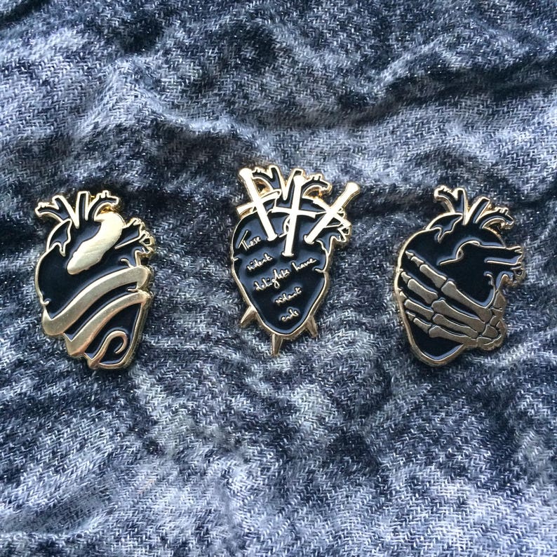 Heart Enamel Pin BROKEN HEARTS Vol. 1 Gold Enamel Pins | Etsy