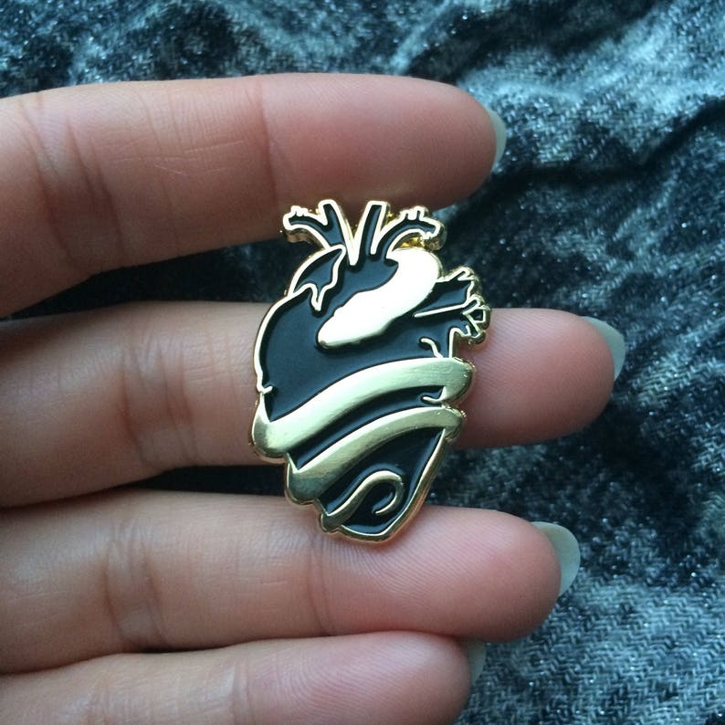 Heart Enamel Pin BROKEN HEARTS Vol. 1 Gold Enamel Pins | Etsy