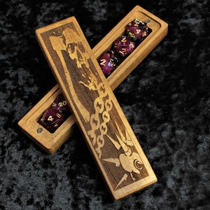 Barbarian's Rage Luxury Solid Walnut Dice Box | Dungeons and Dragons | DND | Tabletop Gaming | Dice Vault | Hand Made Wooden Box