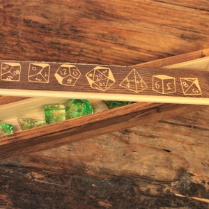 Engraved Wooden Dice Box With Slide Off Lid | Dungeons & Dragons | Tabletop Gaming | Geek Gift | RPG | DND | Pathfinder | RPG Dice Box