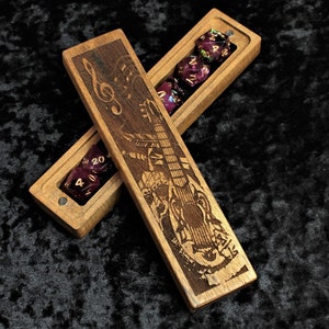 Bard's Chorus Luxury Solid Walnut Dice Box | Dungeons and Dragons | DND | Tabletop Gaming | Dice Vault | Hand Made Wooden Box