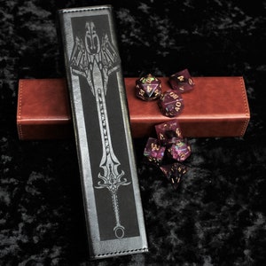 Paladin's Rite Luxury PU Leather Dice Box | Dungeons and Dragons | DND | Tabletop Gaming | Dice Vault | Hand Made Wooden Box | Dice Cutout